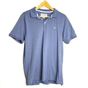 Original Penguin Men’s Blue Polo Shirt Large Micro Dot Print Cotton Casual Golf